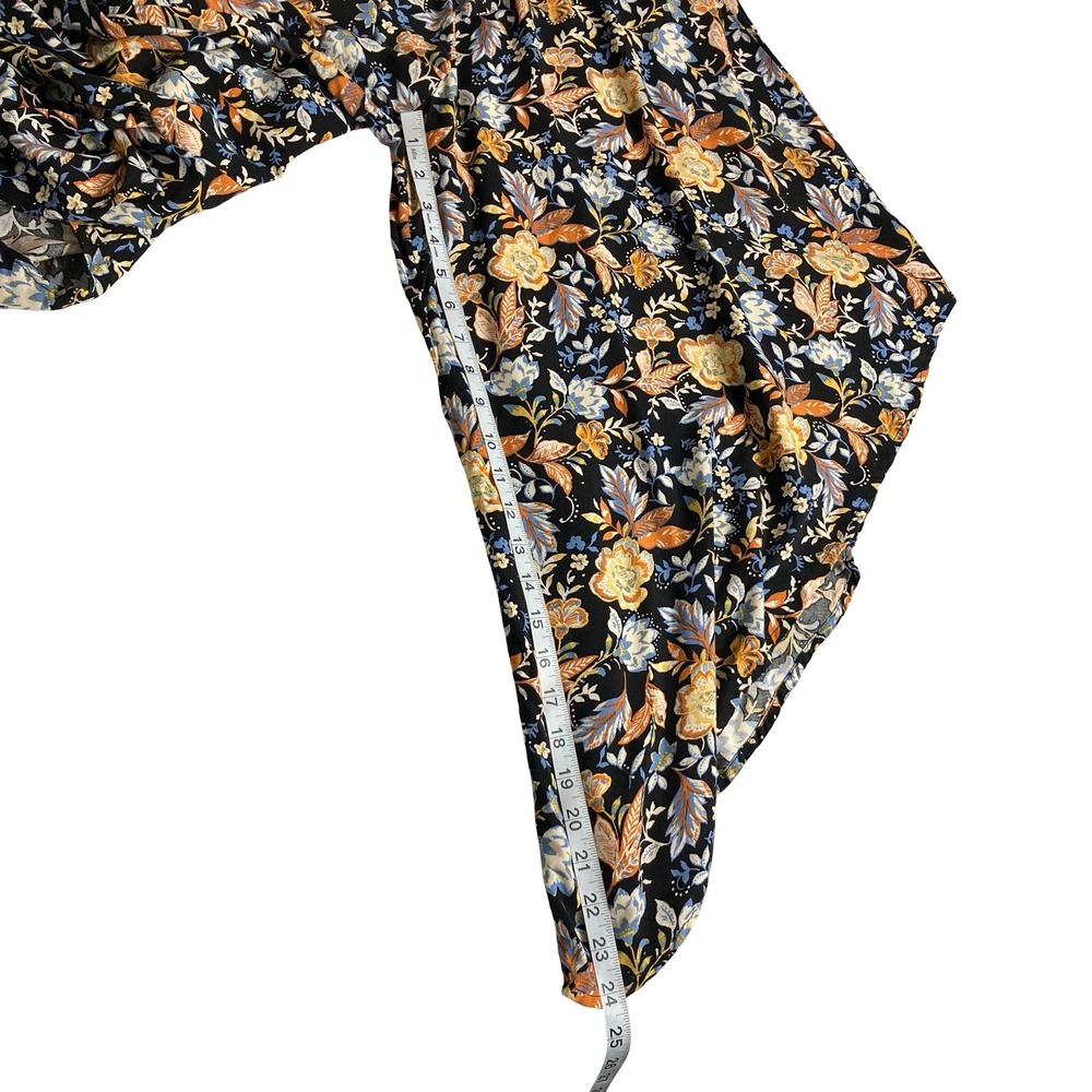 MSK Jumpsuit Womens M Black Floral Wide Leg Boho Cottagecore Flowy Sleeveless - Picture 12 of 16